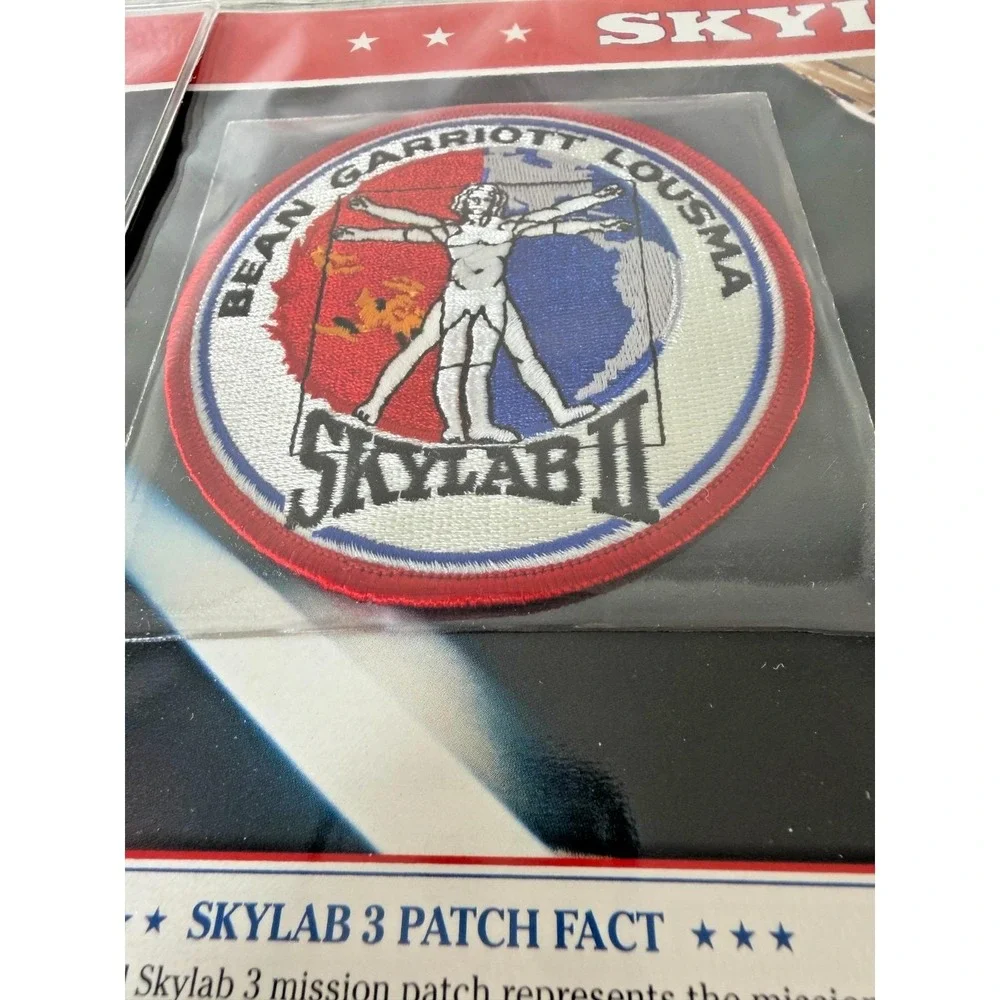 3 Vtg Official NASA Emblem Patch SKYLAB 2, 3 & 4 With Mission Data Card Facts